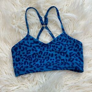 Bombshell Sportswear Blue Cheetah Sports Bra And Shorts (SET)